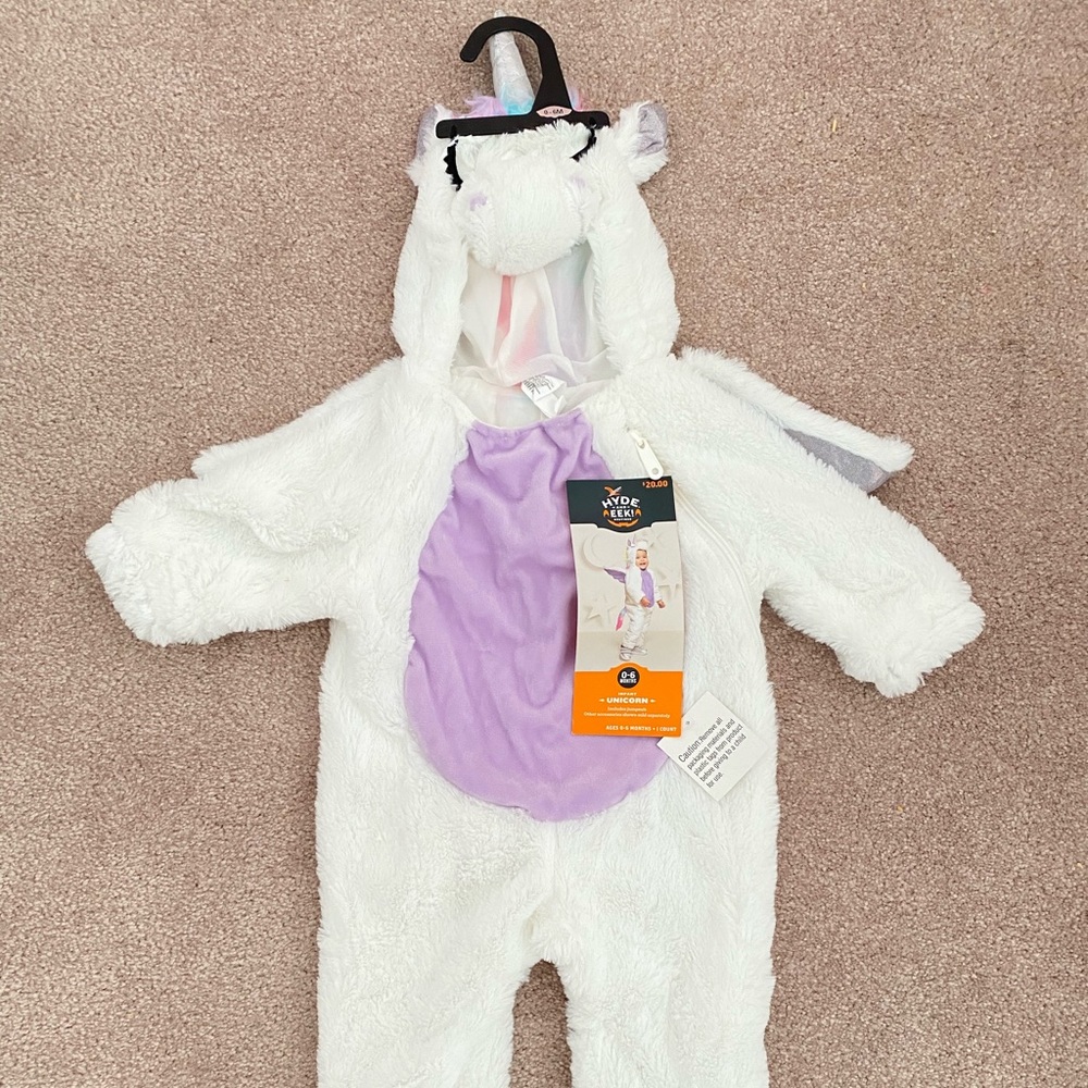 Halloween Infant Unicorn Onesie Costume 0-6 months